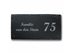 Hausnummernschild aus Schiefer, oval 30 x 15 cm