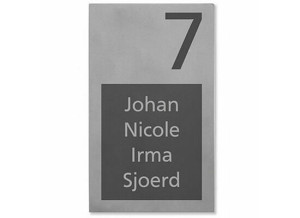 Hausnummernschild / Namensschild aus Beton 15 x 25 cm