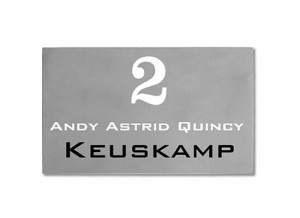 Hausnummernschild / Namensschild aus Beton 25 x 15 cm, schwarz und weiß