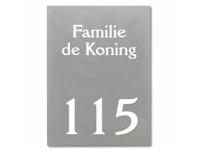 Hausnummernschild / Familiennamensschild aus Beton 11 x 15 cm