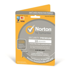 Norton 360 Premium 2022 UK/Europe - 10 Devices - 12 Months License 1-Year / 10-Device - UK/Europe