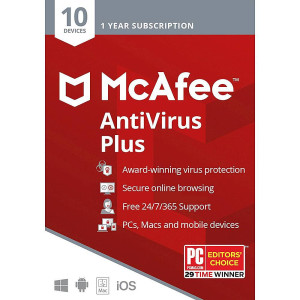 McAfee Complete Antivirus Plus Protection 2022 - 12 Month Three Devices