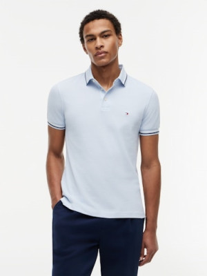 Tommy Hilfiger Tipped Slim Fit Polo - Blue