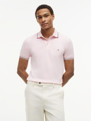 Tommy Hilfiger Tipped Slim Fit Polo - Pink
