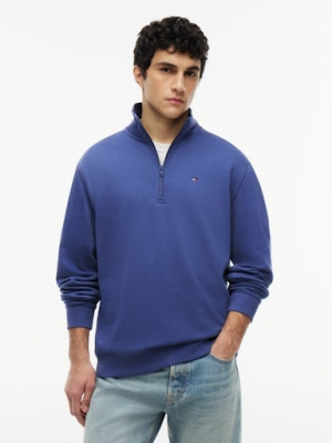 Tommy Jeans Fleece Quarter Zip Sweatshirt - Blue