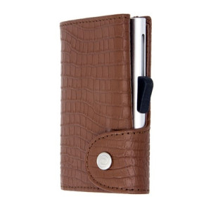 C SECURE Crock Leather Wallet - Brown