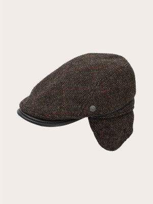 Bugatti Wool Flat Cap With Earflaps - Grey