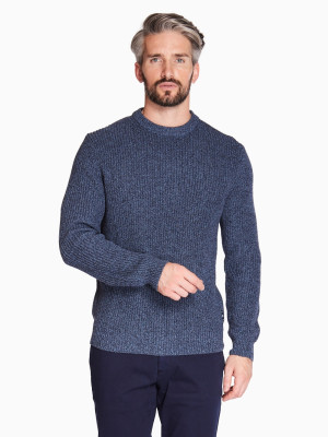 Marco Capelli Mouline Rib Structure Sweater - Navy