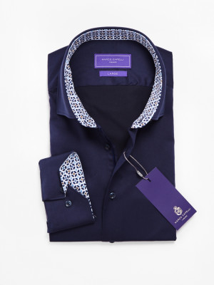 Marco Capelli Belmonte Slim Fit Twill Shirt - Navy