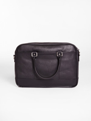 Marco Capelli Leather Laptop Bag - Black