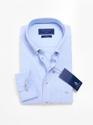 Marco Capelli Soft Wash Oxford Shirt - Blue
