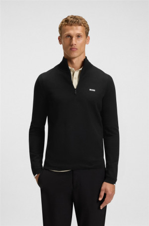 Boss Ever X Quarter Zip Knit - Black