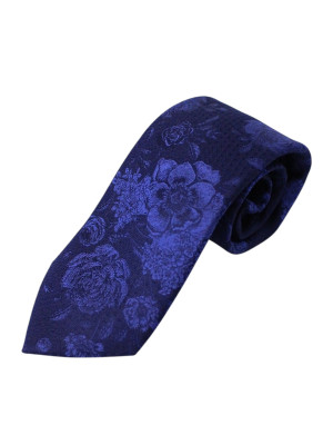 Marco Capelli 8cm Flower Silk Tie - Navy