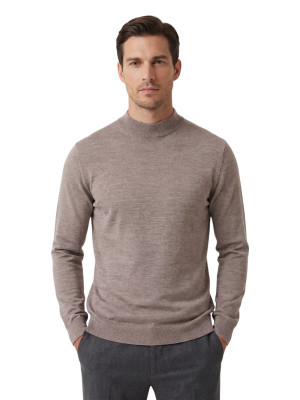 Thomas Maine Merino Turtle Neck - Stone
