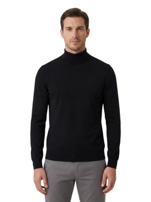 Thomas Maine Merino Turtle Neck - Black