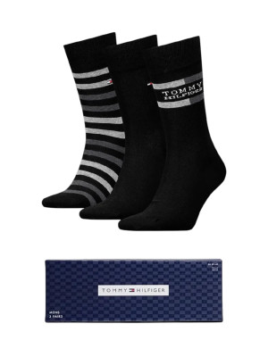 Tommy Hilfiger 3 Pack Socks Gift Box - Black