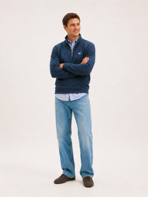 Tommy Jeans Badge Quarter Zip - Navy