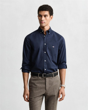 Gant Regular Classic Poplin Shirt - Navy