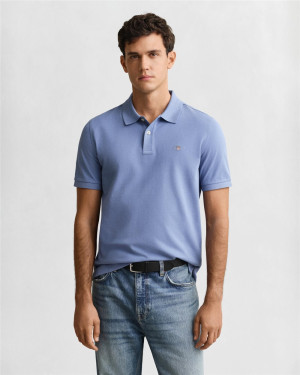 Gant Regular Shield Pique Polo - Blue