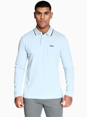 Boss Plisy Long Sleeve Polo - Blue