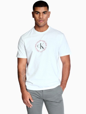 Calvin Klein Jeans Word Circle Graphic T-Shirt - White