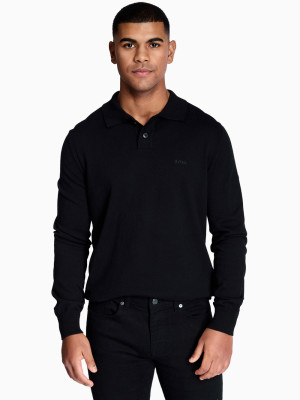 Boss Asak Knitted Polo - Black