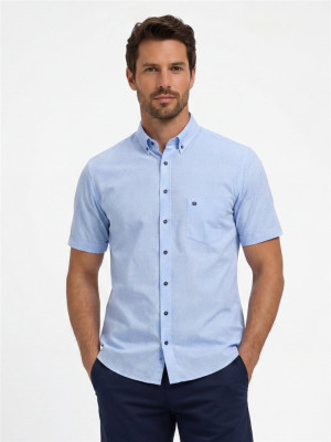 Marco Capelli Cotton Dobby Print - Blue