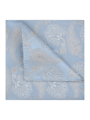 Profuomo Paisley Pocket Square - Blue