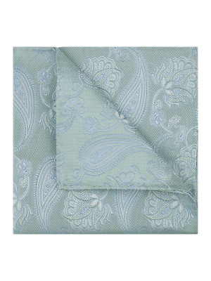 Profuomo Paisley Pocket Square - Green