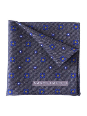 Marco Capelli Double Sided Silk Pocket Square - Blue