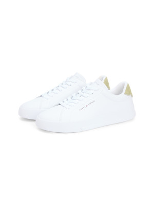 Tommy Hilfiger Court Leather Tumbled Sneaker - White