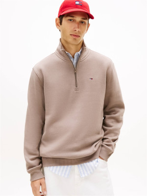 Tommy Jeans Fleece Quarter Zip - Khaki