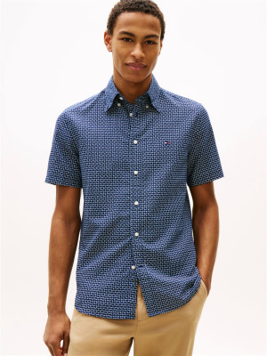 Tommy Hilfiger Linen Print Shirt - Navy