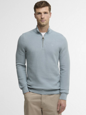 Barbour Essential Honeycomb Quarter Zip Knit - Grey