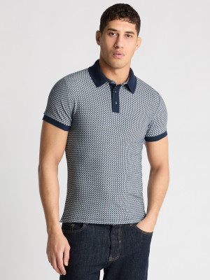 Remus Uomo Basketweave Polo - Navy