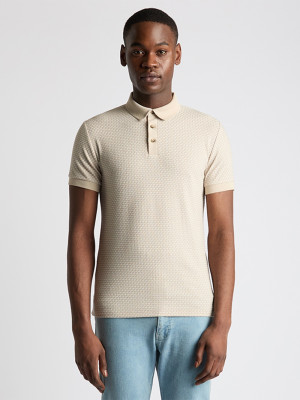 Remus Uomo Basketweave Polo - Beige