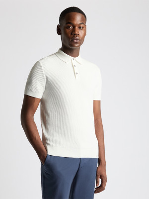 Remus Uomo Knit Polo - White