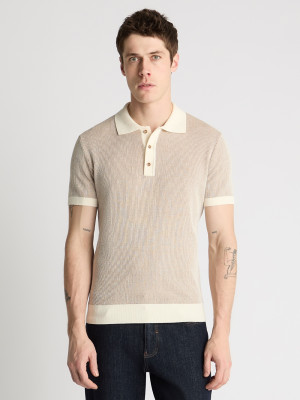 Remus Uomo Knit Polo - Beige