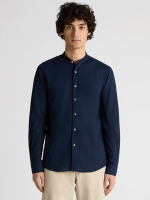 Remus Uomo Cole Grandfather Shirt - Navy