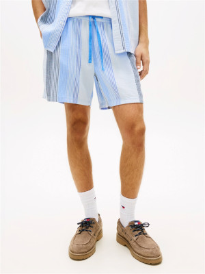 Tommy Jeans Textured Stripe Shorts - Blue