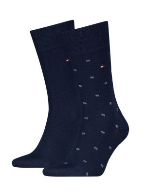 Tommy Hilfiger 2 Pack Micro Pattern Socks - Navy