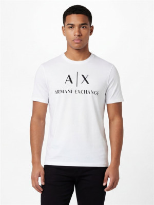 AX ARMANI Cotton Jersey Logo Tee - Ecru