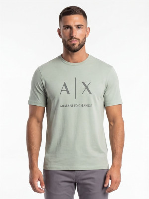 AX ARMANI Cotton Jersey Logo Tee - Green