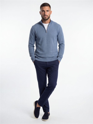 Marco Capelli Structured Quarter Zip - Blue
