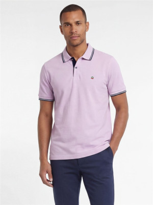Marco Capelli Contrast Collar Polo - Purple
