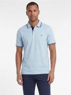 Marco Capelli Contrast Collar Polo - Blue