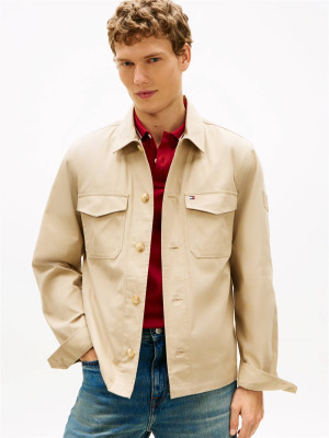 Tommy Hilfiger Cotton Nylon Shirt Jacket - Beige