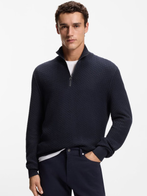 Boss H Ulicio Half Zip - Navy