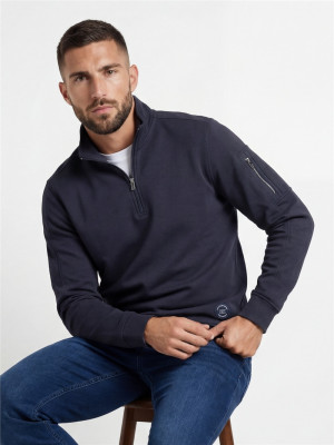 Marco Capelli Quarter Zip Sweatshirt - Navy