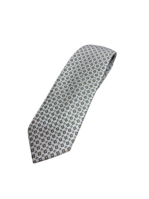 Marco Capelli Sartorial Geo 8cm Silk Tie - Stone